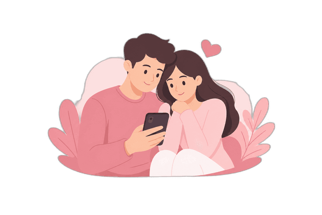 Couple reviewing shared expenses on a phone